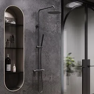 Душевая система с термостатом для душа Damixa Scandinavian Pure чёрный матовый 936800300 Душевая система с термостатом для душа Damixa Scandinavian Pure чёрный матовый 936800300, 3