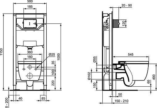 Комплект 4 в 1 Ideal Standard Blend Curve AquaBlade M374901
