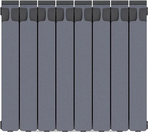 Радиатор биметаллический 8 секций нижнее правое подключение Rifar Monolit Ventil 500 серый RMVRF50008 tit