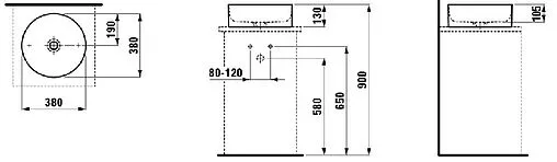 Раковина Laufen Living Square 38 белый 8.1143.5.000.112.1