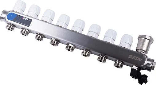 Группа коллекторная с расходомерами 8 отводов 1&quot;в/в x ¾&quot;ек FDV S1103C-2/8