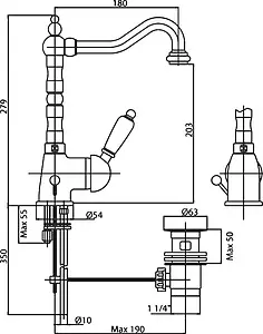 Смеситель для раковины Cezares Elite бронза/белый ELITE-LSM2-02-Bi Смеситель для раковины Cezares Elite бронза/белый ELITE-LSM2-02-Bi, 2