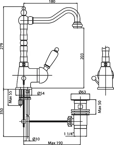 Смеситель для раковины Cezares Elite бронза/белый ELITE-LSM2-02-Bi Смеситель для раковины Cezares Elite бронза/белый ELITE-LSM2-02-Bi