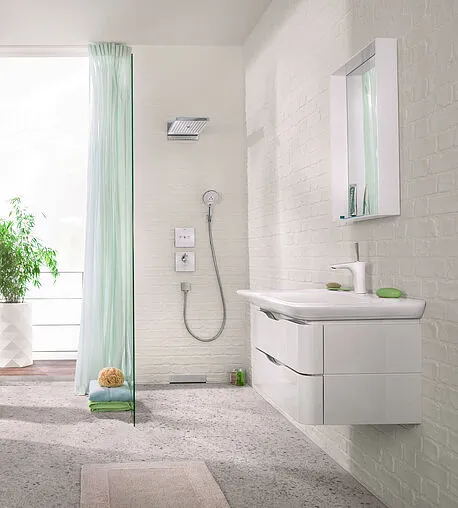 Смеситель для раковины Hansgrohe PuraVida 100 белый/хром 15075400 Смеситель для раковины Hansgrohe PuraVida 100 белый/хром 15075400