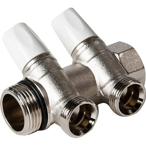 Коллектор запорный проходной 2 отвода 1&quot;в/н x ¾&quot;ек Rehau Rautitan 11316441001