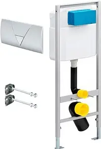 Инсталляция для подвесного унитаза Set 3 в 1 Viega Eco 8180.29 673192 с кнопкой хром глянцевый, 1