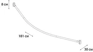 Карниз для ванны дугообразный Fixsen хром FX-25144, 2