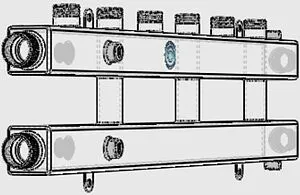 Коллектор распределительный 4 контура 1¼&quot;н x 1&quot;н Север-КМ4(Aisi) 1915024, 5