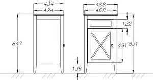 Комод напольный Opadiris Палермо 50 белый 00-00006898, 2