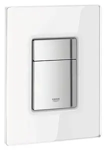 Клавиша смыва для унитаза Grohe Skate Cosmopolitan Glass 38845LS0 кнопки/хром глянцевый, панель/стекло белый Клавиша смыва для унитаза Grohe Skate Cosmopolitan Glass 38845LS0 кнопки/хром глянцевый, панель/стекло белый, 1