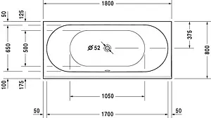 Ванна акриловая Duravit Darling New 180x80 700244000000000, 2