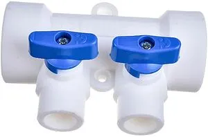 Коллектор запорный проходной 2 отвода синий 40мм x 20мм Kalde 3272-mnb-400220, 2