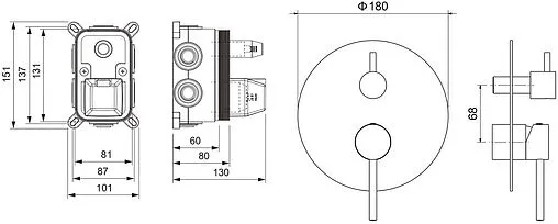 Смеситель для ванны скрытого монтажа Aquatek Европа чёрный матовый AQ1347MB