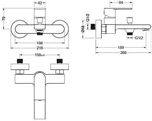 Смеситель для ванны Aquatek Лира хром AQ1440CR Смеситель для ванны Aquatek Лира хром AQ1440CR, 2