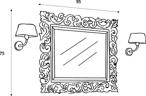 Зеркало Cezares 75 Nero/Argento 620/A