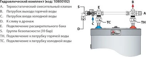 Набор подключения бойлера ¾&quot; 7 бар ACV 10800102