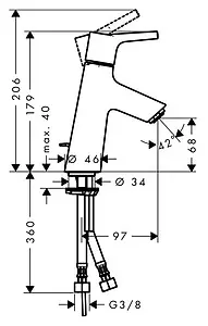 Смеситель для раковины Hansgrohe Talis S 80 хром 72010000, 2