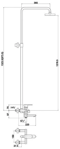 Душевая система со смесителем для ванны Timo Beverly бронза SX-1060/02