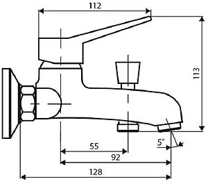 Смеситель для ванны Dorff Optima хром D2010008 Смеситель для ванны Dorff Optima хром D2010008, 2