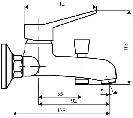 Смеситель для ванны Dorff Optima хром D2010008 Смеситель для ванны Dorff Optima хром D2010008