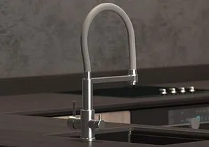 Смеситель для кухни с подключением к фильтру и выдвижным изливом Osgard Resa никель/серый 88493, 3
