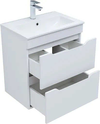 Тумба-умывальник Aquanet Практика 60 белый матовый 00330457+44060