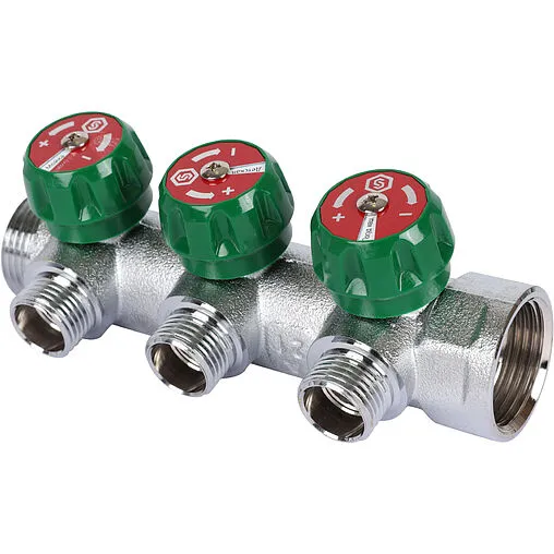 Коллектор регулирующий проходной 3 отвода ¾&quot;в/н x ½&quot;н Stout SMB-6849-341203