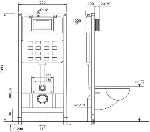 Комплект 5 в 1 Abber Bequem AC1100-AC0105-AC0121 с кнопкой хром глянцевый