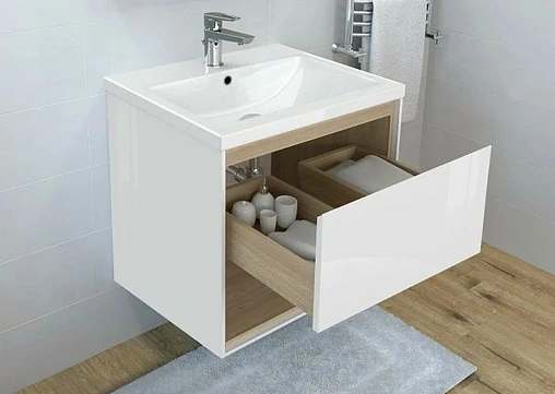 Тумба под умывальник подвесная Cersanit Louna 80 белый/дуб Эврика 64071
