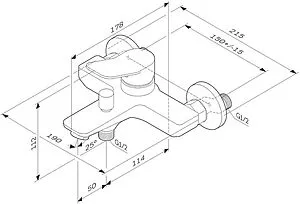 Смеситель для ванны Am.Pm X-Joy чёрный матовый F85A10022 Смеситель для ванны Am.Pm X-Joy чёрный матовый F85A10022, 2
