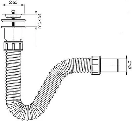 Сифон гофрированный для раковины Pestan BETTOSERB серый 125312 Сифон гофрированный для раковины Pestan BETTOSERB серый 125312