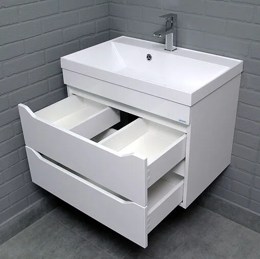 Тумба-умывальник подвесной Айсберг Ева 80 белый DA5917T+4670142930020