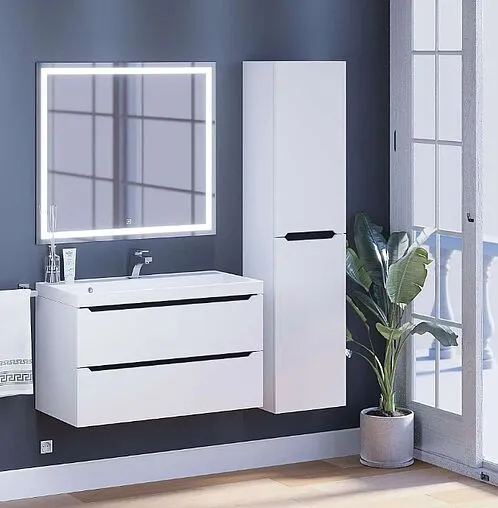 Тумба под умывальник подвесная Uperwood UPD Tanos 90 белый с графитовыми вставками 2930205143 Тумба под умывальник подвесная Uperwood UPD Tanos 90 белый с графитовыми вставками 2930205143