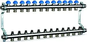 Группа коллекторная без расходомеров 12 отводов 1"н/н x ¾"ек Watts HKV 2010-VA 10012365 Группа коллекторная без расходомеров 12 отводов 1"н/н x ¾"ек Watts HKV 2010-VA 10012365, 1