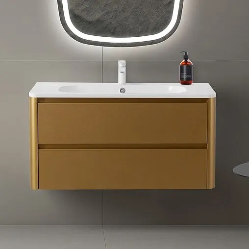 Тумба-умывальник подвесная Cezares Relax 100 брашированное золото RELAX-1000-2C-SO-BORO-P+CZR-1000/480-LV-MR-NV