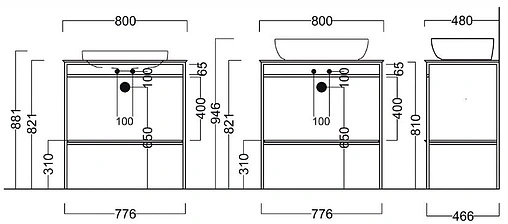 Консоль напольная Kerama Marazzi Plaza Next 80 чёрный матовый PL.N.80.01\BLK.M