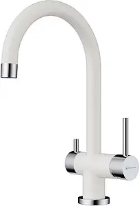 Смеситель для кухни с подключением к фильтру Omoikiri Yamada-WH белый/хром 4994227, 1