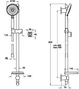 Душевая стойка VitrA Master Slot хром A45691EXP Душевая стойка VitrA Master Slot хром A45691EXP, 2
