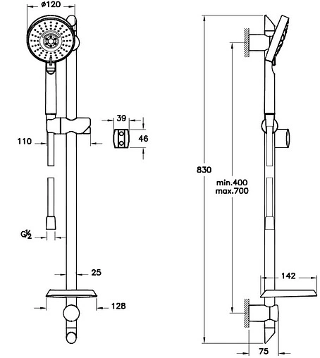 Душевая стойка VitrA Master Slot хром A45691EXP