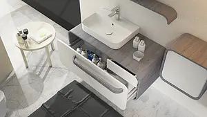 Тумба-умывальник подвесная ISVEA Soffice 110 дуб серый/белый 23SQS317115I+10SQ50057SV Тумба-умывальник подвесная ISVEA Soffice 110 дуб серый/белый 23SQS317115I+10SQ50057SV, 4