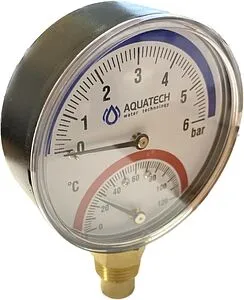 Термоманометр радиальный Wester 80мм 6 бар 120°С ½&quot; TGR004-0-06-0670, 2