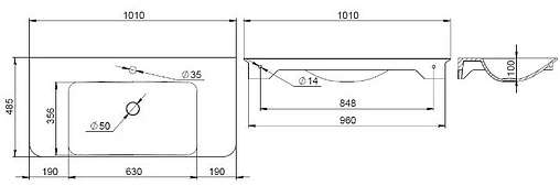 Раковина Am.Pm Sensation 100 белый M30WPC1001WG