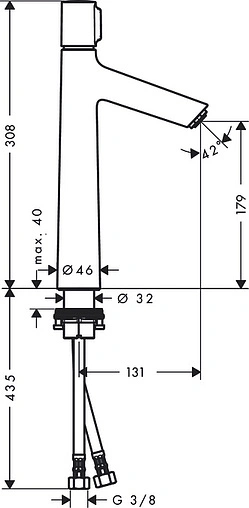 Смеситель для раковины Hansgrohe Talis Select S 190 хром 72045000 Смеситель для раковины Hansgrohe Talis Select S 190 хром 72045000