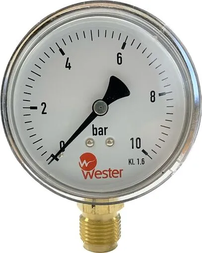 Манометр радиальный Wester 80мм 10 бар ½&quot; MR002-80