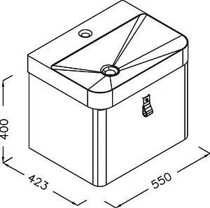 Тумба-умывальник подвесная ISVEA Supra 60 тёмно-серый 27SPS084057I+10SQ50057SV Тумба-умывальник подвесная ISVEA Supra 60 тёмно-серый 27SPS084057I+10SQ50057SV, 2