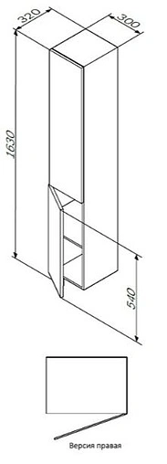 Шкаф-пенал подвесной Am.Pm Gem 30 R белый M90CHR0306WG