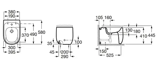 Биде напольное Roca Beyond белый 3570B8000