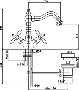 Смеситель для биде Cezares Nostalgia хром NOSTALGIA-BS2-01 Смеситель для биде Cezares Nostalgia хром NOSTALGIA-BS2-01, 2
