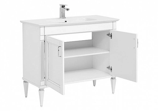 Тумба под умывальник напольная Aquanet Селена 105 белый/серебро 00201650