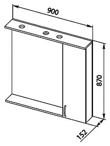 Шкаф-зеркало Aquanet Донна 90 R венге 00169179, 2